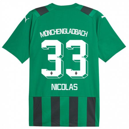Kandiny Niño Camiseta Moritz Nicolas #33 Verde Negro 2ª Equipación 2023/24 La Camisa Chile