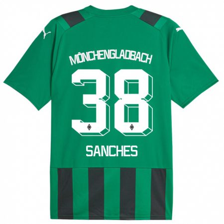 Kandiny Niño Camiseta Yvandro Borges Sanches #38 Verde Negro 2ª Equipación 2023/24 La Camisa Chile