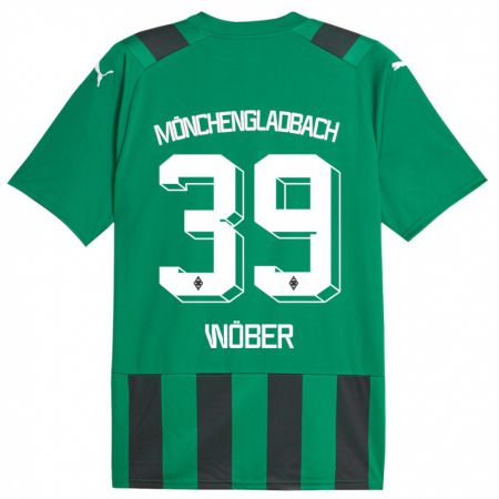 Kandiny Niño Camiseta Maximilian Wöber #39 Verde Negro 2ª Equipación 2023/24 La Camisa Chile