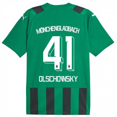 Kandiny Niño Camiseta Jan Olschowsky #41 Verde Negro 2ª Equipación 2023/24 La Camisa Chile