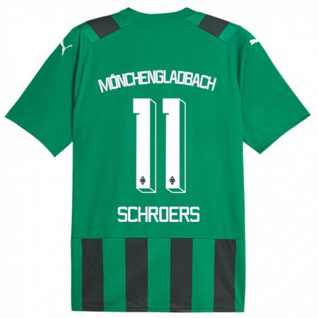 Kandiny Niño Camiseta Mika Schroers #11 Verde Negro 2ª Equipación 2023/24 La Camisa Chile