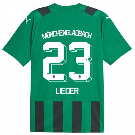 Kandiny Niño Camiseta Michel Lieder #23 Verde Negro 2ª Equipación 2023/24 La Camisa Chile