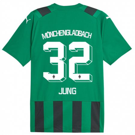 Kandiny Niño Camiseta In-Gyom Jung #32 Verde Negro 2ª Equipación 2023/24 La Camisa Chile