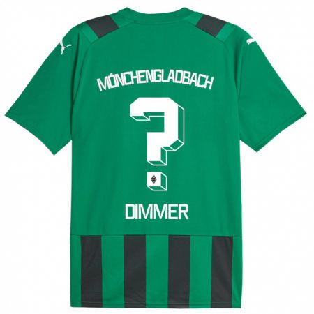 Kandiny Niño Camiseta Florian Dimmer #0 Verde Negro 2ª Equipación 2023/24 La Camisa Chile