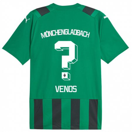 Kandiny Niño Camiseta Christos Venos #0 Verde Negro 2ª Equipación 2023/24 La Camisa Chile