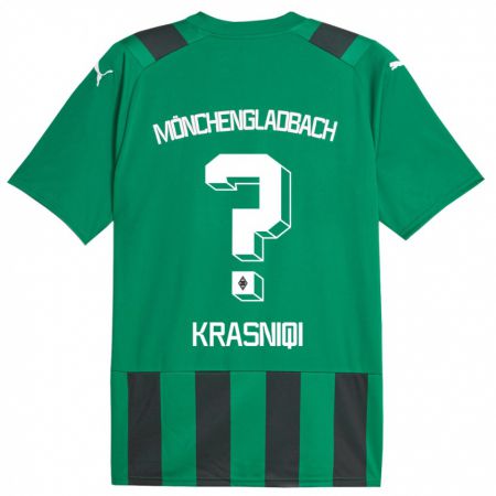 Kandiny Niño Camiseta Engjell Krasniqi #0 Verde Negro 2ª Equipación 2023/24 La Camisa Chile
