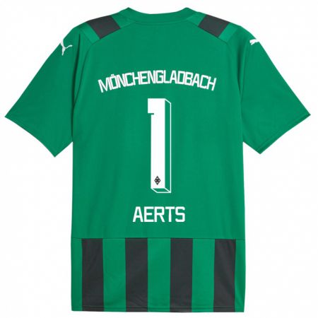 Kandiny Niño Camiseta Liv Aerts #1 Verde Negro 2ª Equipación 2023/24 La Camisa Chile
