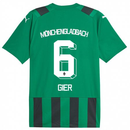 Kandiny Niño Camiseta Madeline Gier #6 Verde Negro 2ª Equipación 2023/24 La Camisa Chile