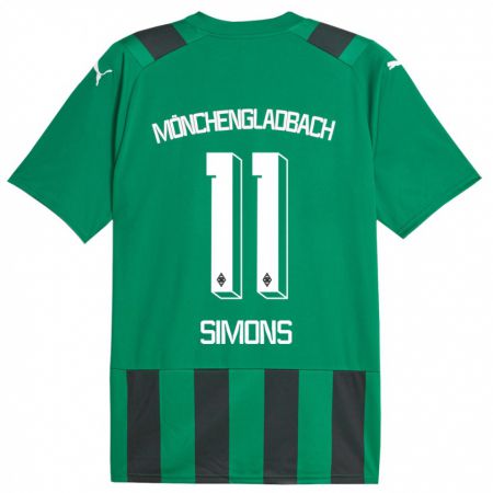 Kandiny Niño Camiseta Kelly Simons #11 Verde Negro 2ª Equipación 2023/24 La Camisa Chile