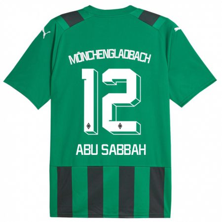 Kandiny Niño Camiseta Sarah Abu Sabbah #12 Verde Negro 2ª Equipación 2023/24 La Camisa Chile