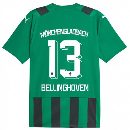 Kandiny Niño Camiseta Christina Bellinghoven #13 Verde Negro 2ª Equipación 2023/24 La Camisa Chile