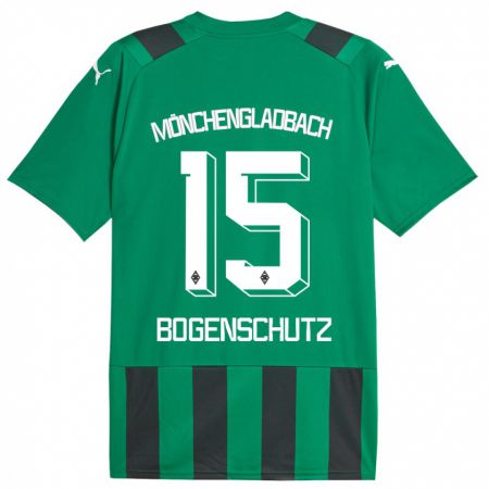 Kandiny Niño Camiseta Kerstin Bogenschutz #15 Verde Negro 2ª Equipación 2023/24 La Camisa Chile