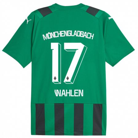 Kandiny Niño Camiseta Vanessa Wahlen #17 Verde Negro 2ª Equipación 2023/24 La Camisa Chile