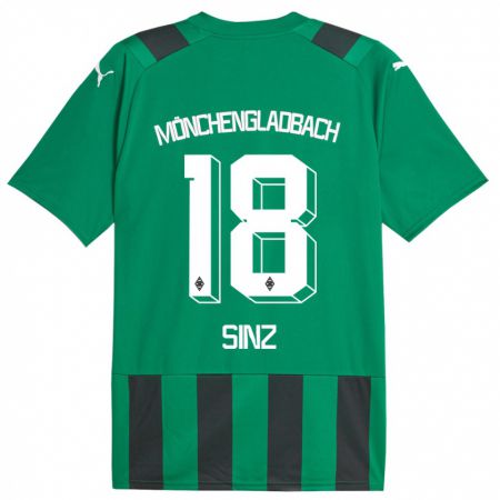 Kandiny Niño Camiseta Michelle Sinz #18 Verde Negro 2ª Equipación 2023/24 La Camisa Chile