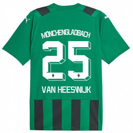 Kandiny Niño Camiseta Amber Van Heeswijk #25 Verde Negro 2ª Equipación 2023/24 La Camisa Chile