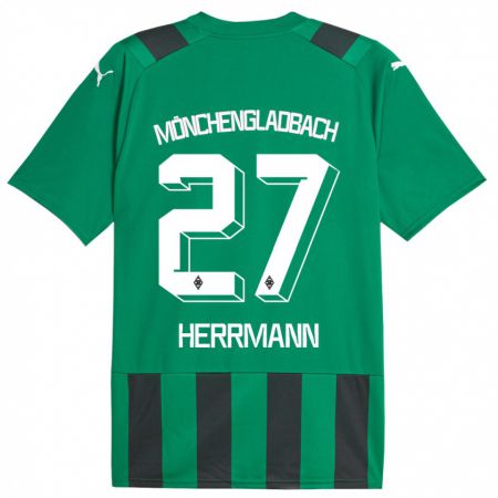 Kandiny Niño Camiseta Michelle Herrmann #27 Verde Negro 2ª Equipación 2023/24 La Camisa Chile