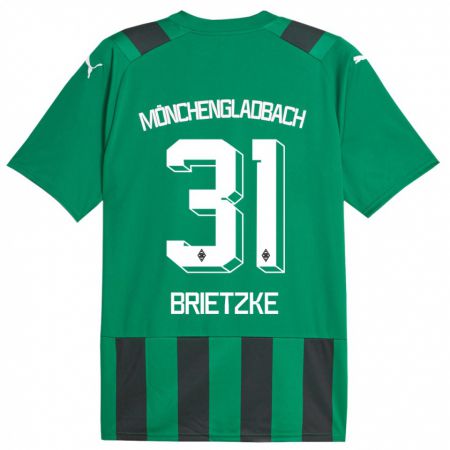 Kandiny Niño Camiseta Yvonne Brietzke #31 Verde Negro 2ª Equipación 2023/24 La Camisa Chile