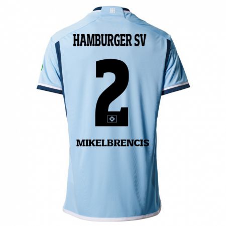 Kandiny Niño Camiseta William Mikelbrencis #2 Azul 2ª Equipación 2023/24 La Camisa Chile