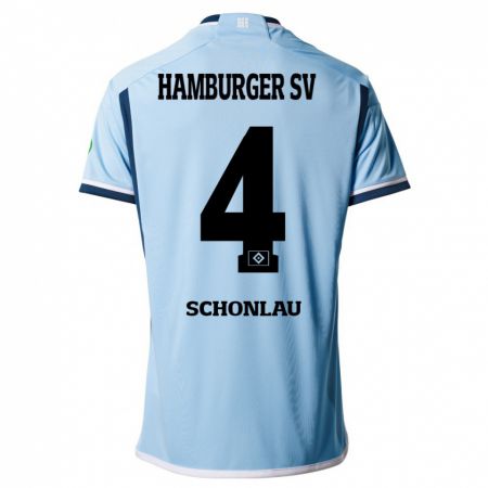 Kandiny Niño Camiseta Sebastian Schonlau #4 Azul 2ª Equipación 2023/24 La Camisa Chile