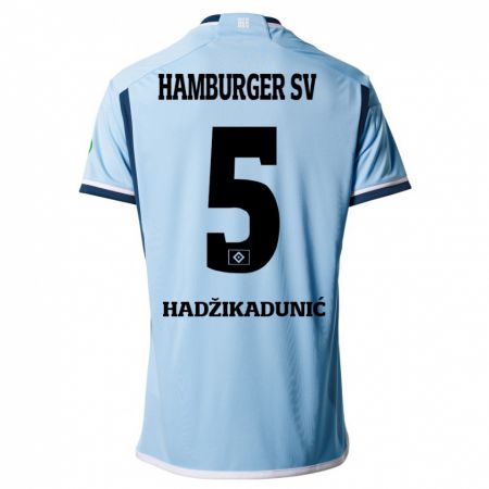 Kandiny Niño Camiseta Dennis Hadzikadunic #5 Azul 2ª Equipación 2023/24 La Camisa Chile