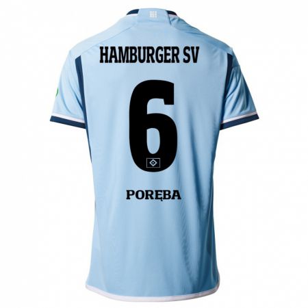 Kandiny Niño Camiseta Lukasz Poreba #6 Azul 2ª Equipación 2023/24 La Camisa Chile