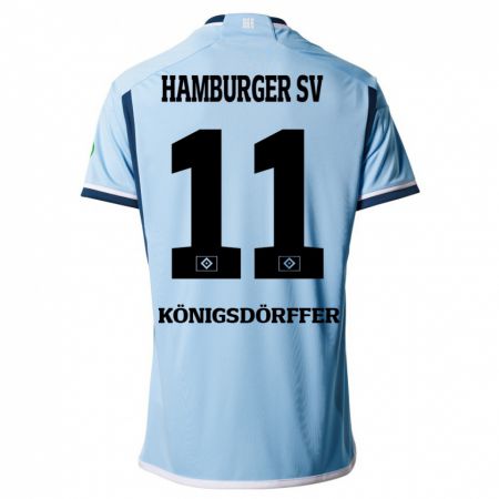 Kandiny Niño Camiseta Ransford Königsdörffer #11 Azul 2ª Equipación 2023/24 La Camisa Chile