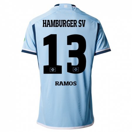 Kandiny Niño Camiseta Guilherme Ramos #13 Azul 2ª Equipación 2023/24 La Camisa Chile