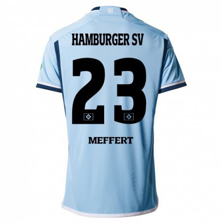 Kandiny Niño Camiseta Jonas Meffert #23 Azul 2ª Equipación 2023/24 La Camisa Chile