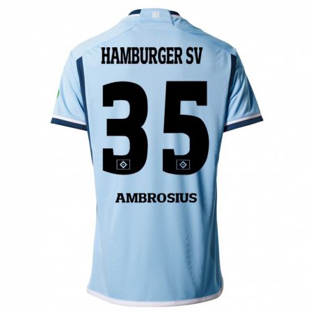 Kandiny Niño Camiseta Stephan Ambrosius #35 Azul 2ª Equipación 2023/24 La Camisa Chile