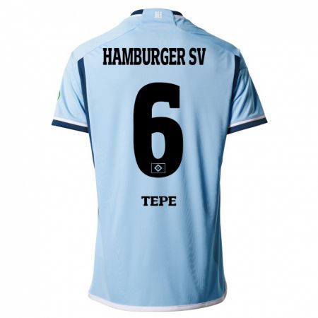 Kandiny Niño Camiseta Niklas Tepe #6 Azul 2ª Equipación 2023/24 La Camisa Chile