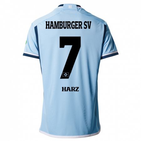 Kandiny Niño Camiseta Theo Harz #7 Azul 2ª Equipación 2023/24 La Camisa Chile
