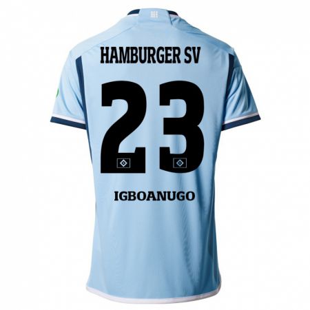 Kandiny Niño Camiseta David Igboanugo #23 Azul 2ª Equipación 2023/24 La Camisa Chile
