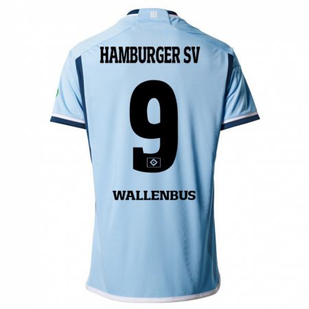 Kandiny Niño Camiseta Noah Wallenßus #9 Azul 2ª Equipación 2023/24 La Camisa Chile