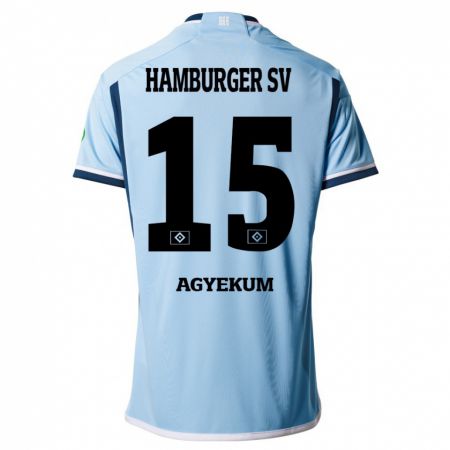 Kandiny Niño Camiseta Joel Agyekum #15 Azul 2ª Equipación 2023/24 La Camisa Chile