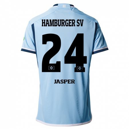 Kandiny Niño Camiseta Jan-Lukas Jasper #24 Azul 2ª Equipación 2023/24 La Camisa Chile