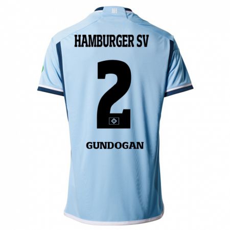 Kandiny Niño Camiseta Haci Gündogan #2 Azul 2ª Equipación 2023/24 La Camisa Chile