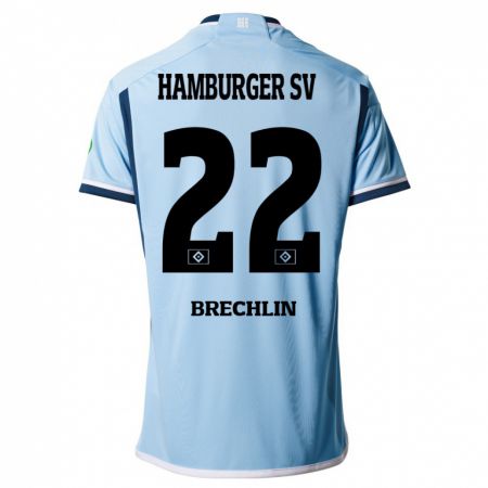 Kandiny Niño Camiseta Bjarne Brechlin #22 Azul 2ª Equipación 2023/24 La Camisa Chile