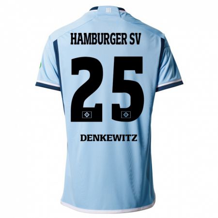 Kandiny Niño Camiseta Nick Denkewitz #25 Azul 2ª Equipación 2023/24 La Camisa Chile