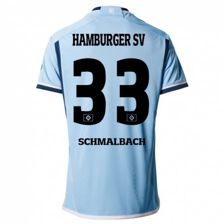Kandiny Niño Camiseta Sebastian Schmalbach #33 Azul 2ª Equipación 2023/24 La Camisa Chile