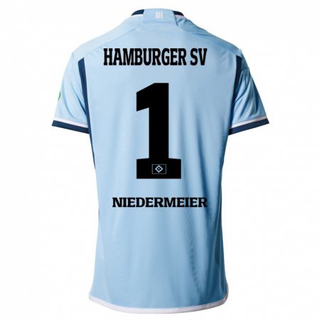 Kandiny Niño Camiseta Philipp Niedermeier #1 Azul 2ª Equipación 2023/24 La Camisa Chile