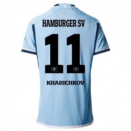 Kandiny Niño Camiseta Valentyn Kharichkov #11 Azul 2ª Equipación 2023/24 La Camisa Chile