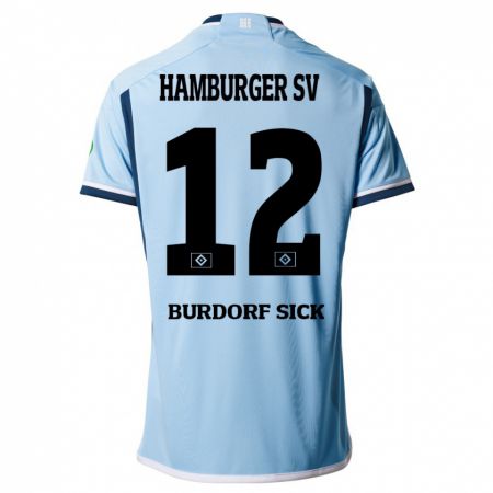 Kandiny Niño Camiseta Emma Burdorf-Sick #12 Azul 2ª Equipación 2023/24 La Camisa Chile