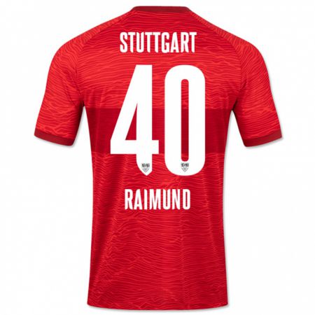 Kandiny Niño Camiseta Luca Raimund #40 Rojo 2ª Equipación 2023/24 La Camisa Chile