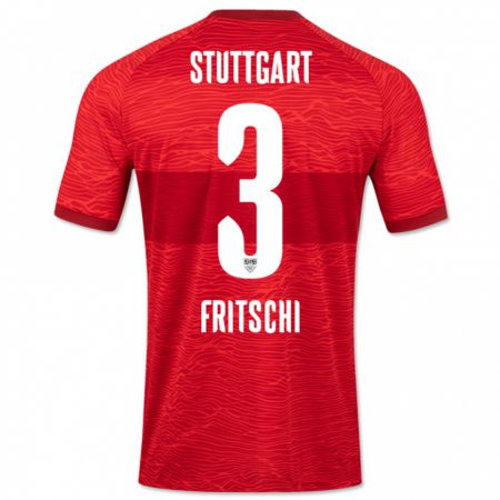 Kandiny Niño Camiseta Paulo Fritschi #3 Rojo 2ª Equipación 2023/24 La Camisa Chile