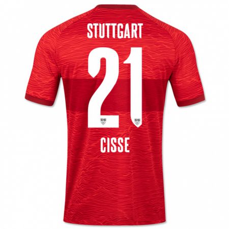 Kandiny Niño Camiseta Moussa Cissé #21 Rojo 2ª Equipación 2023/24 La Camisa Chile