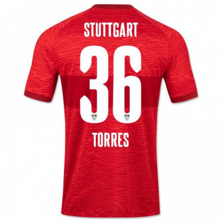 Kandiny Niño Camiseta Yohann Torres #36 Rojo 2ª Equipación 2023/24 La Camisa Chile