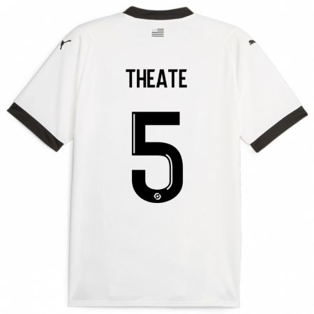 Kandiny Niño Camiseta Arthur Theate #5 Blanco 2ª Equipación 2023/24 La Camisa Chile