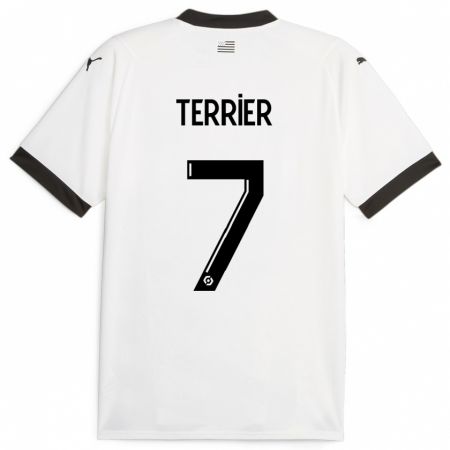 Kandiny Niño Camiseta Martin Terrier #7 Blanco 2ª Equipación 2023/24 La Camisa Chile