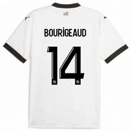 Kandiny Niño Camiseta Benjamin Bourigeaud #14 Blanco 2ª Equipación 2023/24 La Camisa Chile