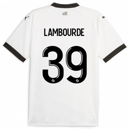 Kandiny Niño Camiseta Mathis Lambourde #39 Blanco 2ª Equipación 2023/24 La Camisa Chile